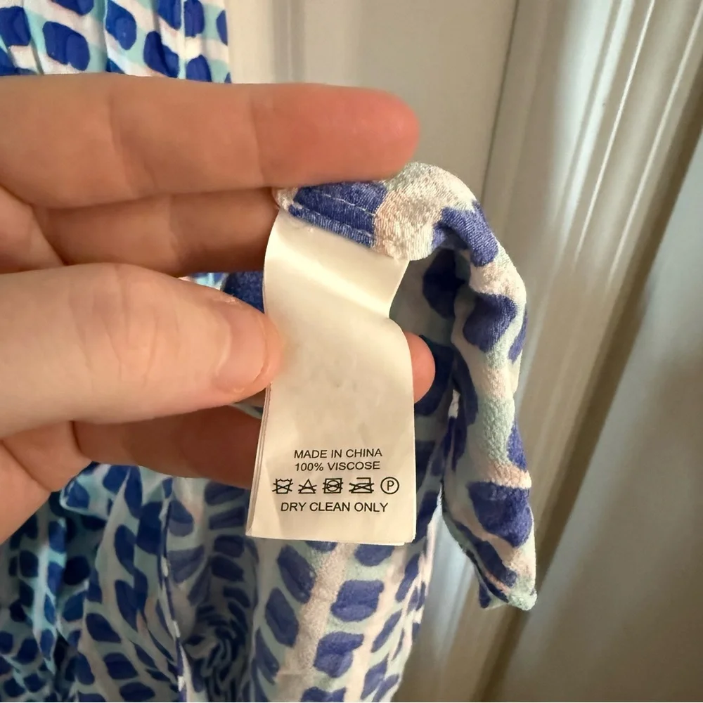 Kate Spade New York Blue Dot Print Sleeveless Tie Waist Midi Dress Size M - Picture 5 of 6